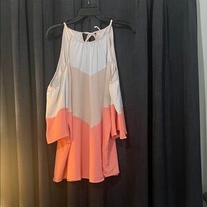 Colorblock Cold Shoulder Top